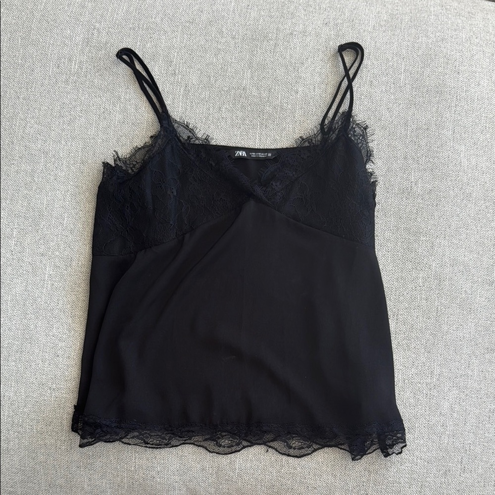 Zara Black Lace Cami Top